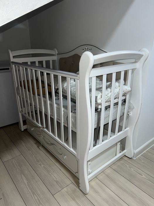 Новая детская кроватка премиум класса с матрасом