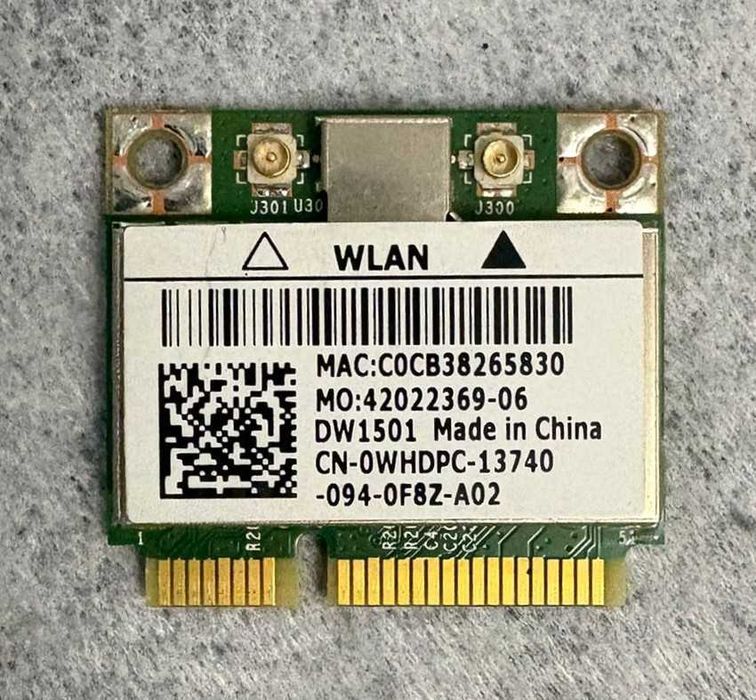 Placă Wireless Laptop Dell Wireless 1501 (DW1501) Wi-Fi N Half Mini PCIe