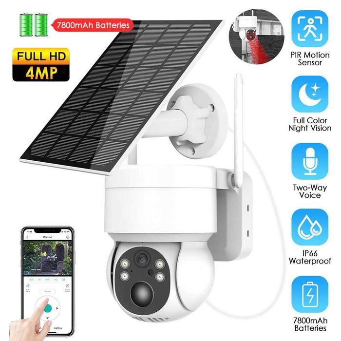 + карта 64GB ICSEE Соларна Wifi камера с отделен панел 4MP - TQ2