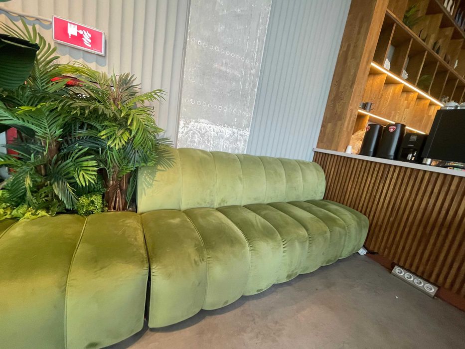 Canapea Tapițată din Catifea Verde 431 x 85