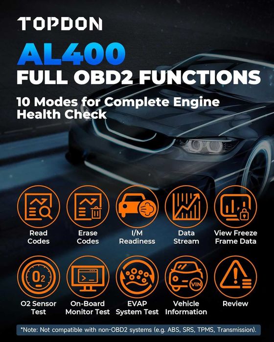 Автодиагностика Topdon ArtiLink 400 OBD обд OBD2 диагностичен инструмент диагностика