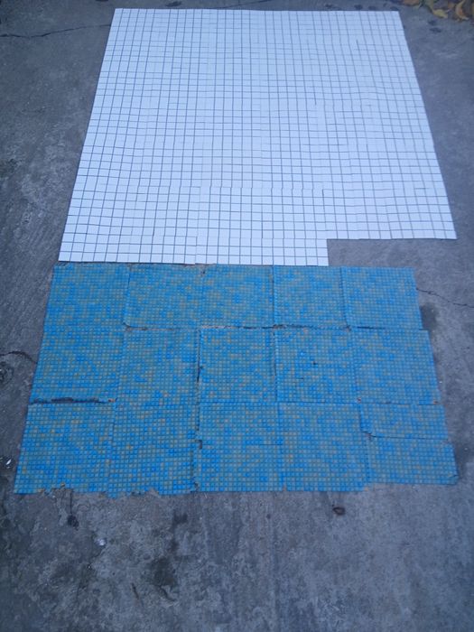 Mozaic alb și albastru