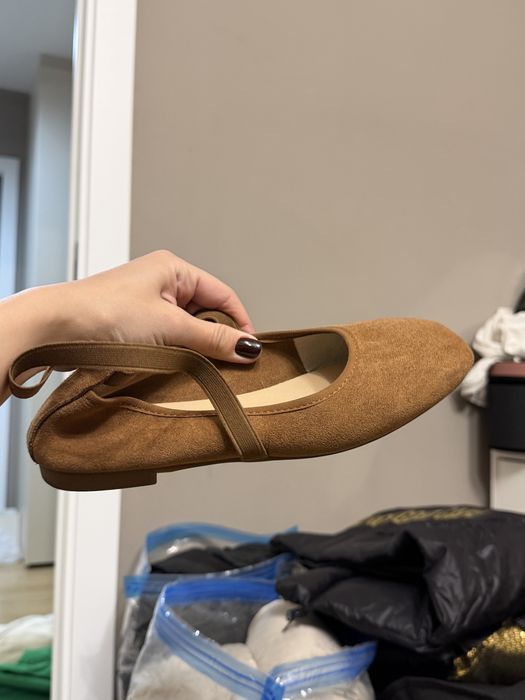 Балетки замшевые