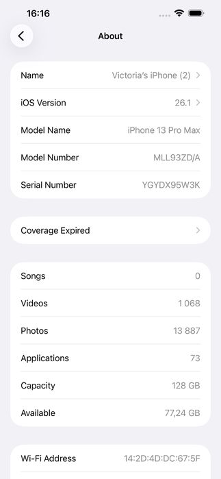 Iphone 13 Pro Max 128GB Sierra Blue