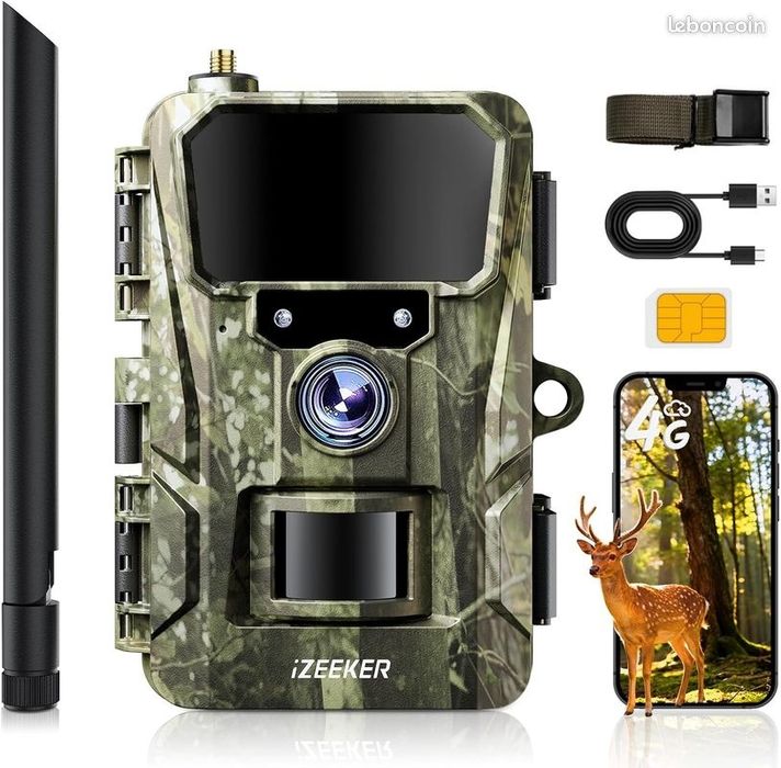 Trail Camera de vanatoare PIR sim 4G nightvision microsd 48mpx,2kvideo