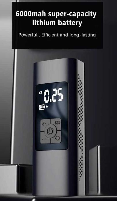 Акумулаторен компресор,150 PSI,тегло 0,5 кг., литиева батерия 6000 mAh