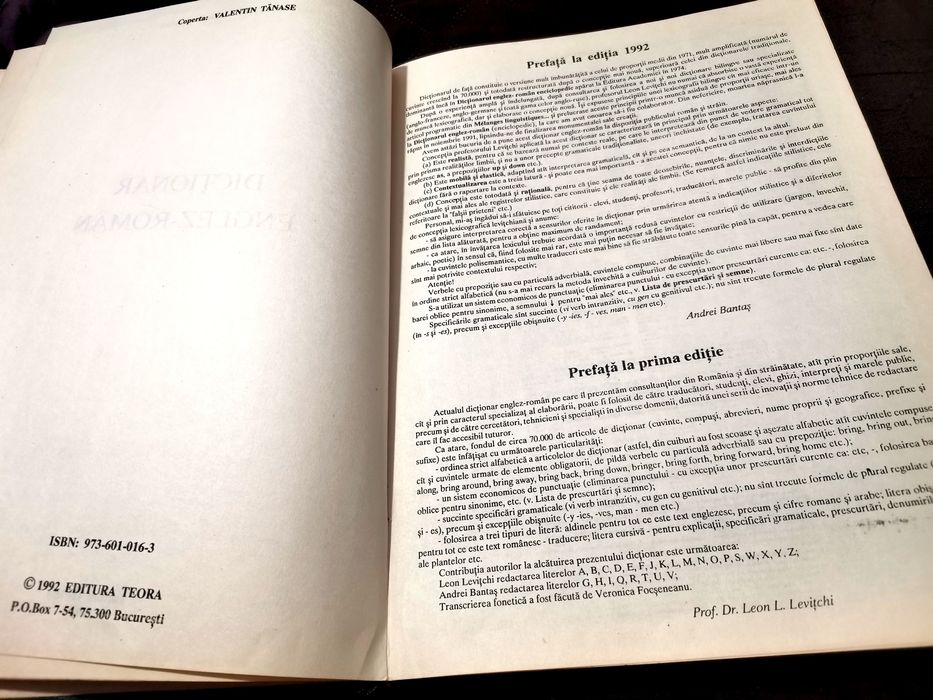 Dicționar Englez-Român editura Teora 1992