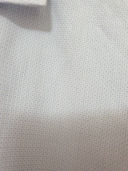 Бяла риза от памук в ситен фигурален принт, ХL Teodor