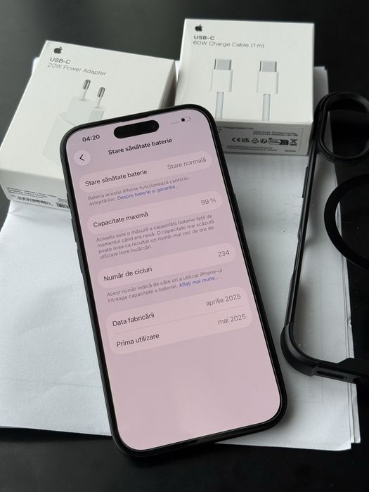 iPhone 16 Black 128GB Neverlocked•Garantie 2026•Factura•Baterie 99%