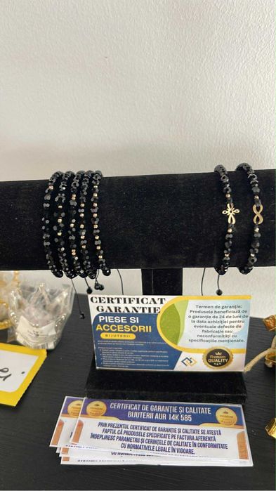Bratari cu bilute/cruciulite aur 14k certificat autenticitate garantie