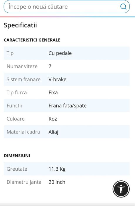 Bicicleta pentru copii roz