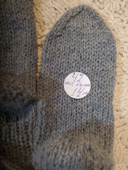 Ръчно плетени мъжки чорапи от вълна размер 44