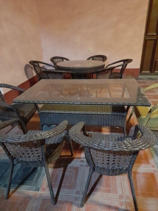 Ratan stol stul 4 kishilik