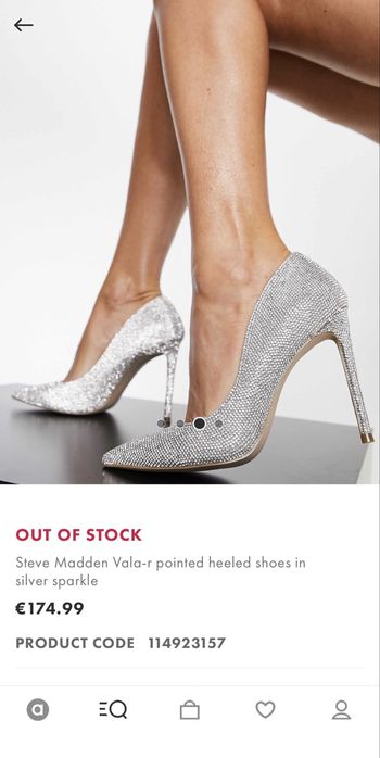 Токчета високи затворен ток обувки с камъни лъскави Steve Madden