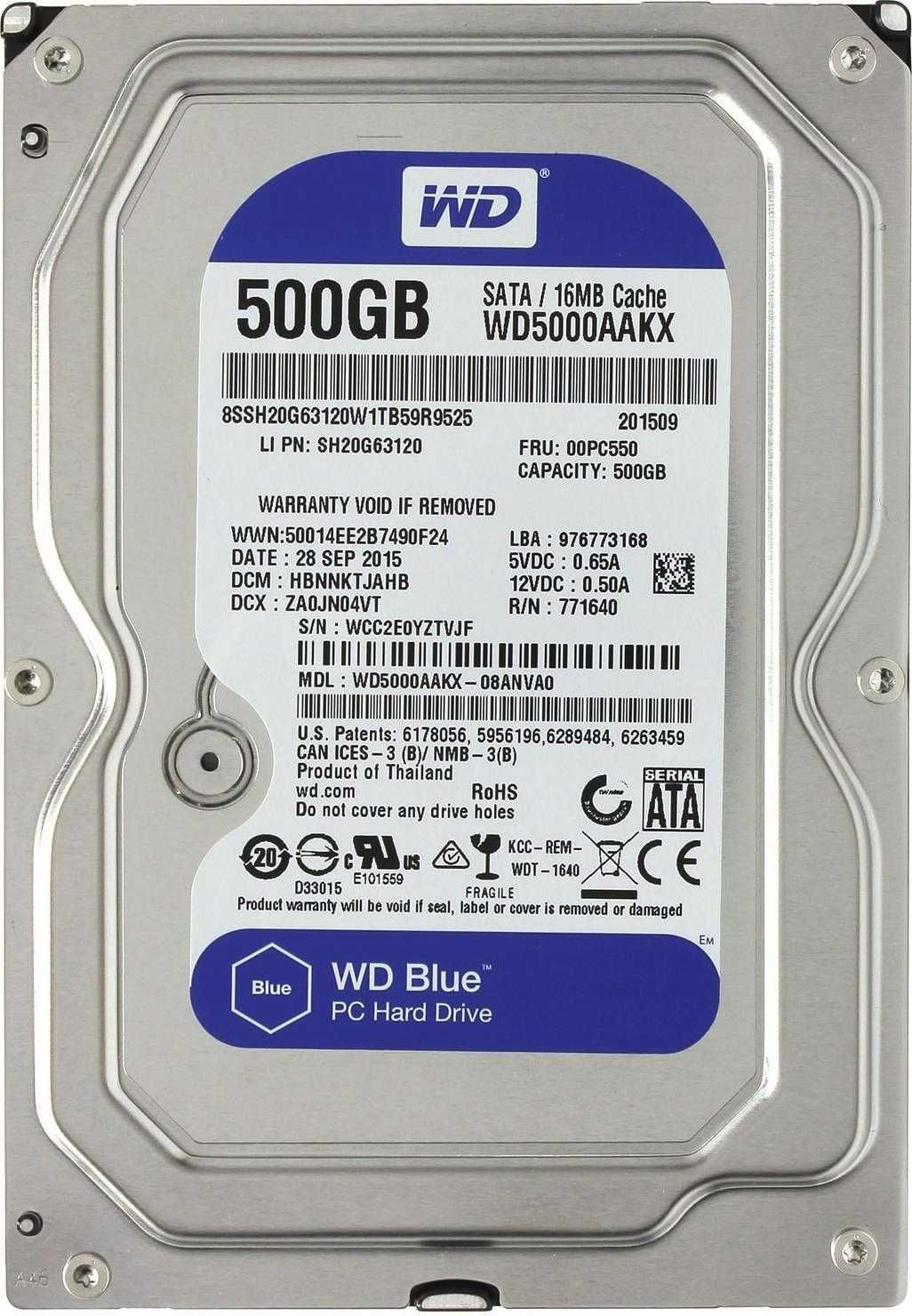 Жесткий диск HDD Western Digital Blue WD5000AAKX 500 ГБ - Комплектующие ...