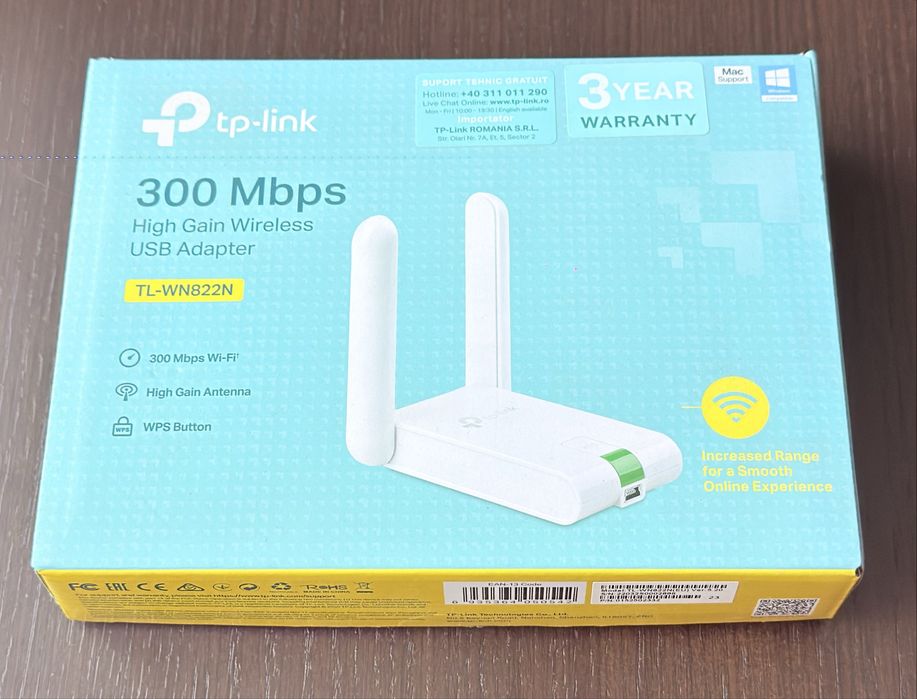Adaptor amplificator wireless TP-LINK TL-WN822N, USB, 300Mbps
