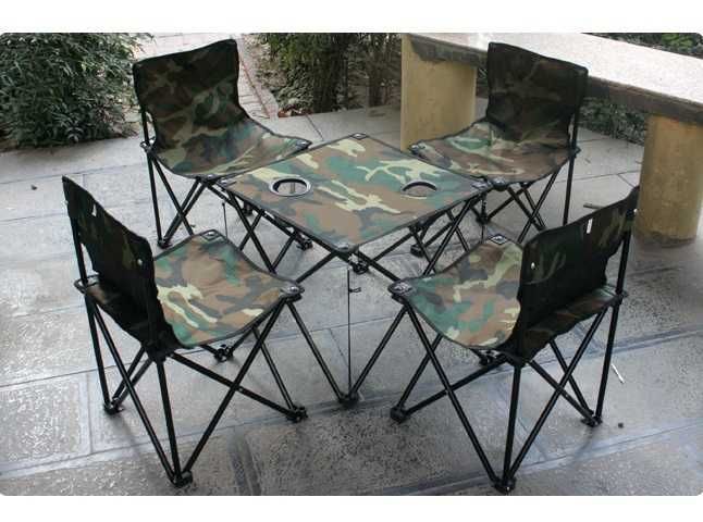 Преносим туристически комплект 6в1 - сак със сгъваема маса и 4 стола