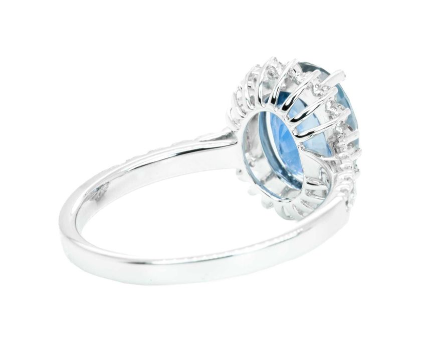 Inel aur alb cu safir natural