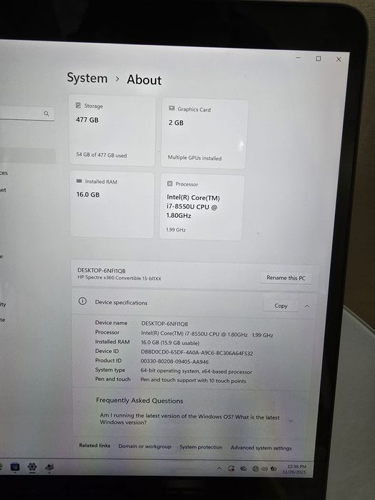 HP Spectre Amanet BKG