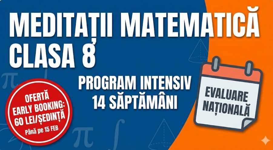 Matematică intensiv Evaluarea Națională Program 14 Săptămâni (Online)