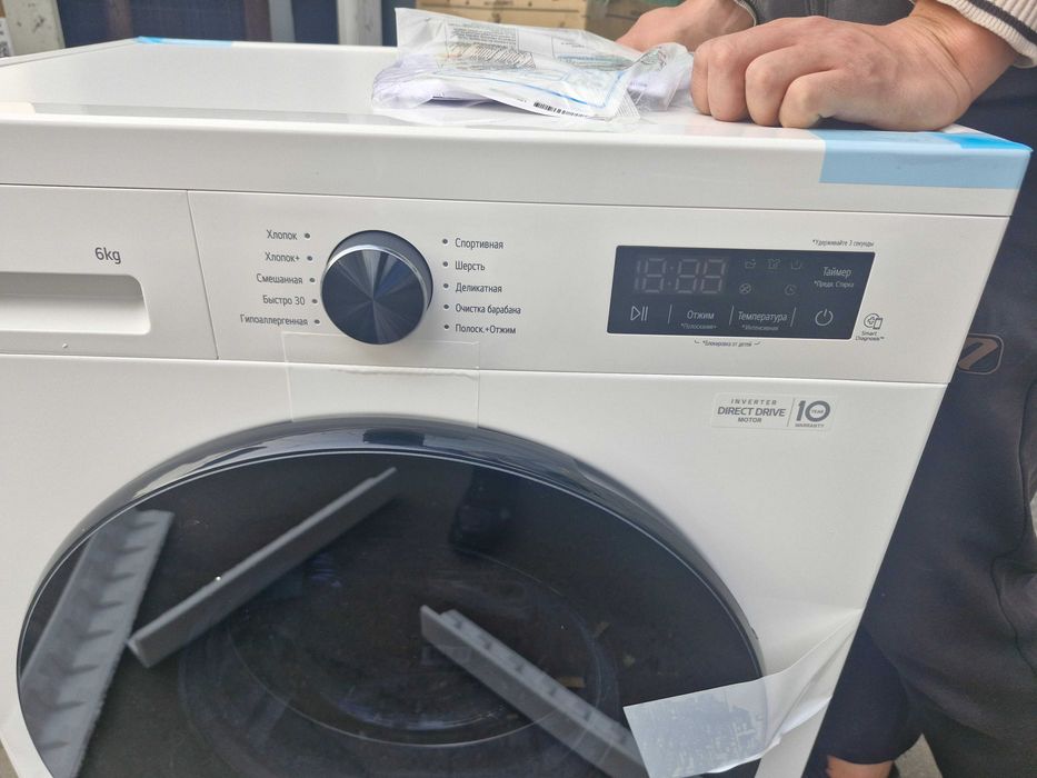 Стиральная машина LG DDмотор лет гарантии узкий корпус 2025г выпуска
