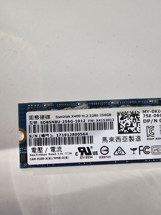 SSD M.2 Sata 256 GB Sandisk Micron SkHynix