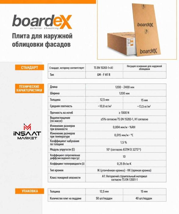BoardeX Оригинальный Фасадная плита Fasad plitasi