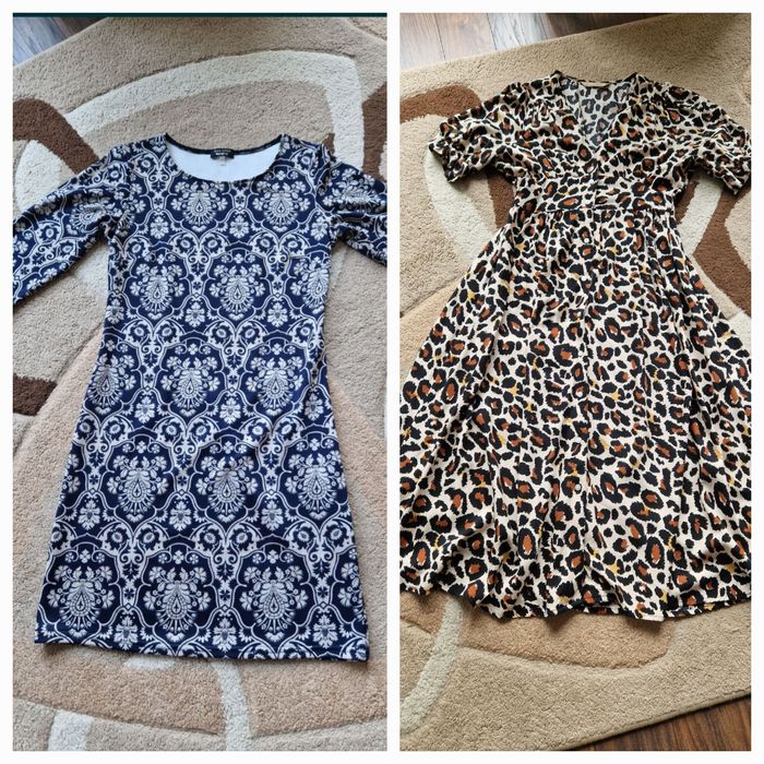 Дамска стилна рокля, размер 38, леопардова рокля размер 36