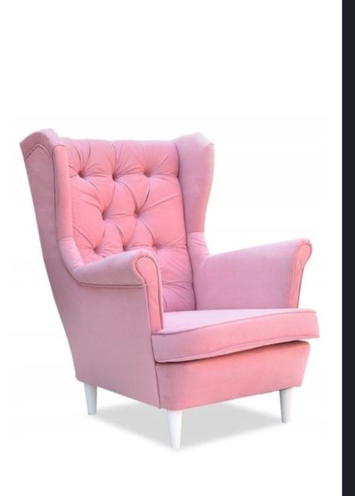 Fotoliu din catifea Extensibil Pentru Sufragerie Roz bombon 104x84x92