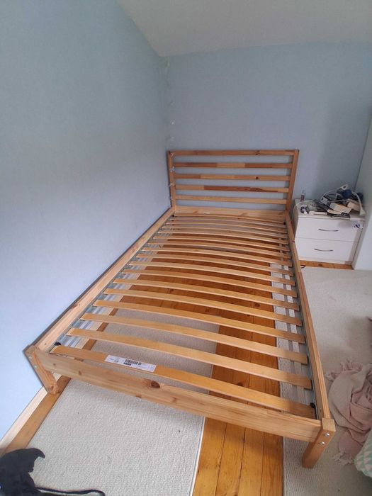 TARVA дървено легло, закупено от IKEA, 200×120cm, персон и половина, с включена подматрачна рамка LUROY