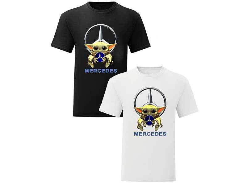Мъжка и дамска тениска Baby Yoda Hug BMW Mercedes Subaru Pоrsche и др