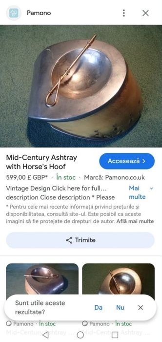 Vând decor masa gradina tip scrumiera din copita de armasar