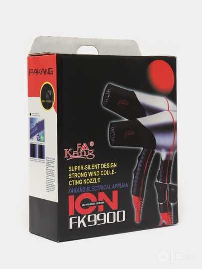 Фен для волос Fakang FK-9900, мощный, тихий, новый