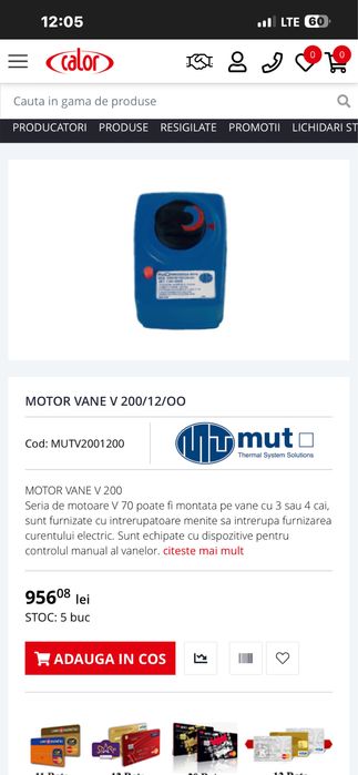 Servomotor pentru vana de amestec