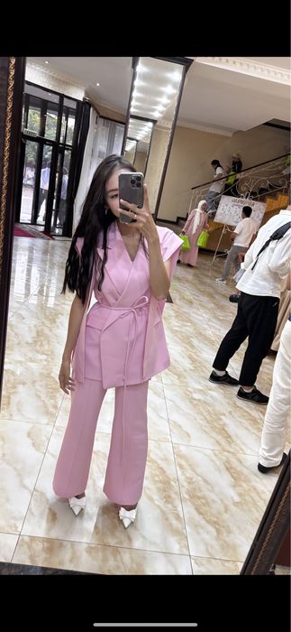 Костюм двойка розовый