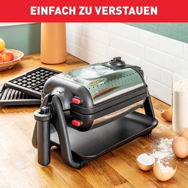 Нов Двоен Въртящ Гофретник Tefal WM756D, 1200W, 2 години Гаранция