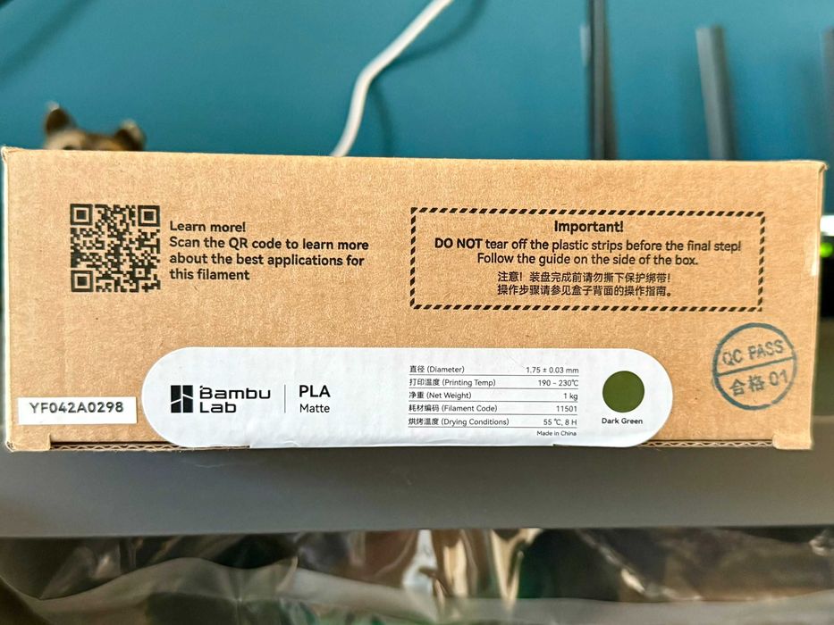 Filament PLA BambuLab Matte