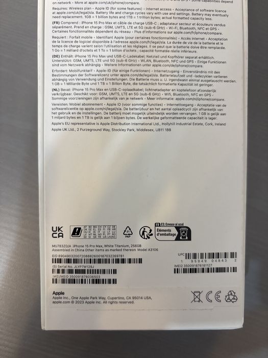 Vand iphone 15 pro max WITHE TITANIUM
