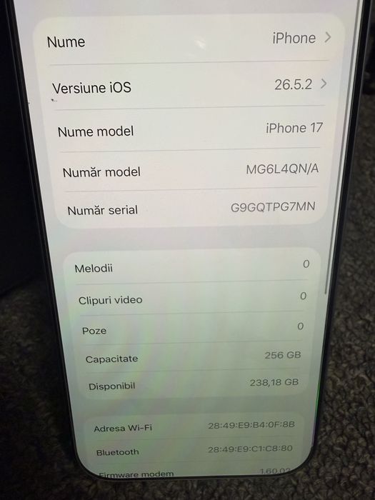 OFERTA !  Iphone 17 256 gb IMPECABIL ! Doar 20 cicluri !