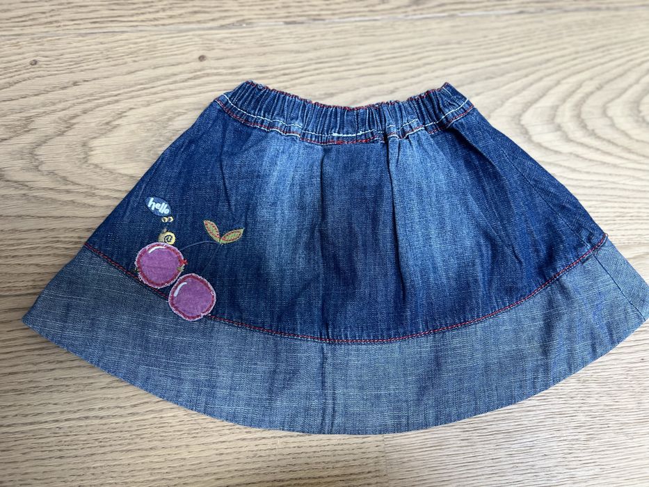 Pantaloni scurti H&M si fusta NEXT din blug albastru, copii 1-2 ani
