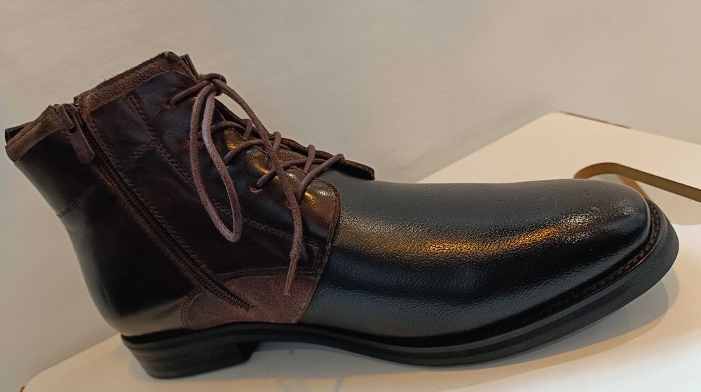 Ghete derby 41 lace up DAHLIN NOI piele naturala moale maro negru