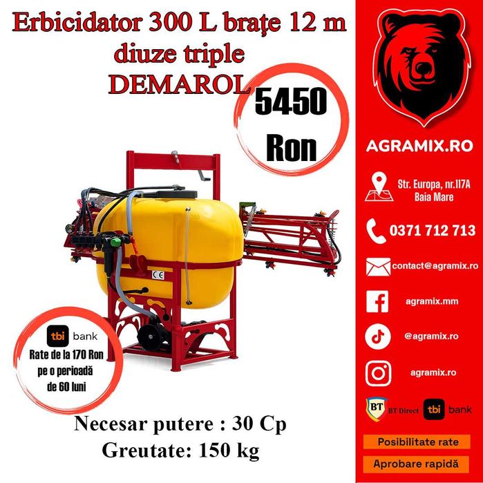 Pompa de erbicidat 300 Litri erbicidator DEMAROL nou Agramix