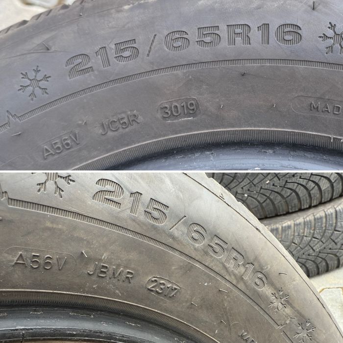 4бр. Отлични Зимни Гуми 215/65R/16 -DUNLOP- DOT:3019- 6,5мм.