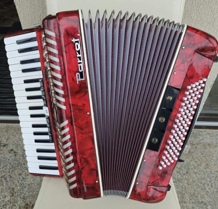 Acordeon Parrot cu 96 basi roșu