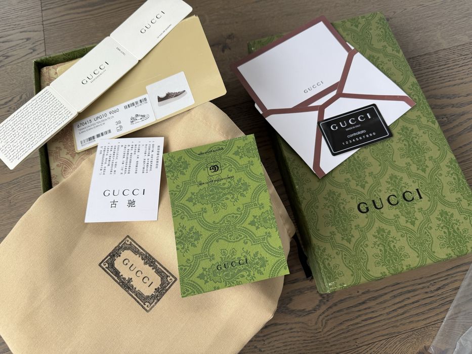 ПРОМО ЦЕНА Gucci обувки сникърси кецове естествека кожа кафяви