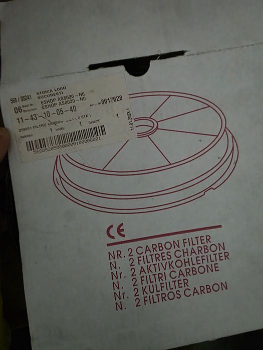 Filtru carbon activ hota Gorenje set 2 buc