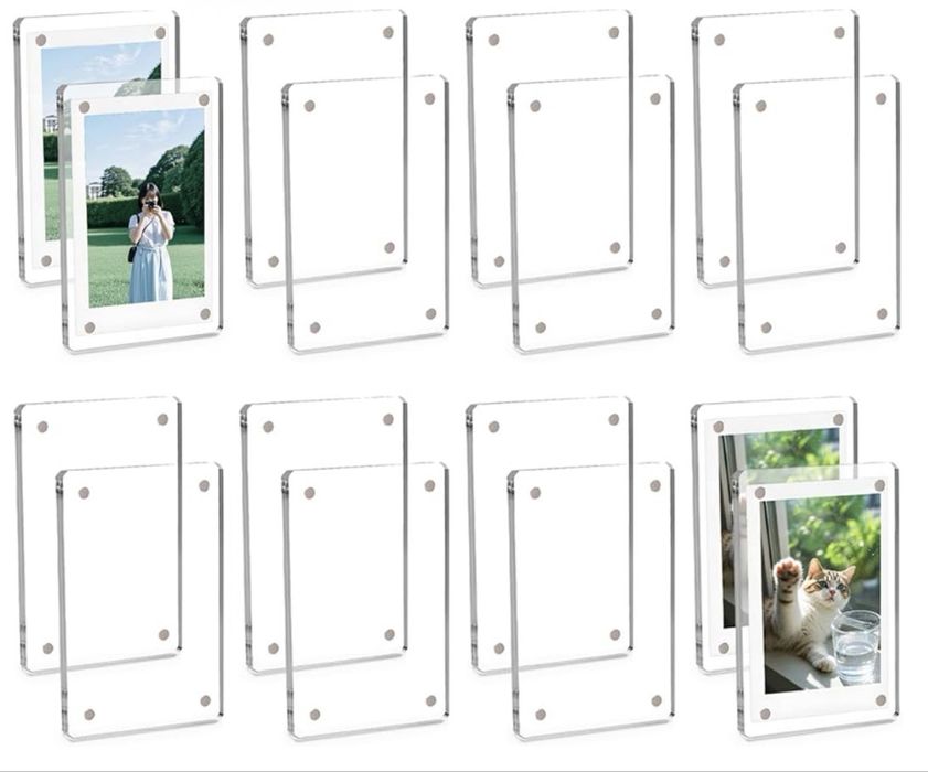 Rame foto magnetice acrilice pentru frigider, pachet de 16