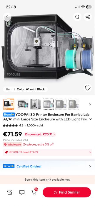 Промо Кутия Yoopai top cube за bambu lab A1 mini