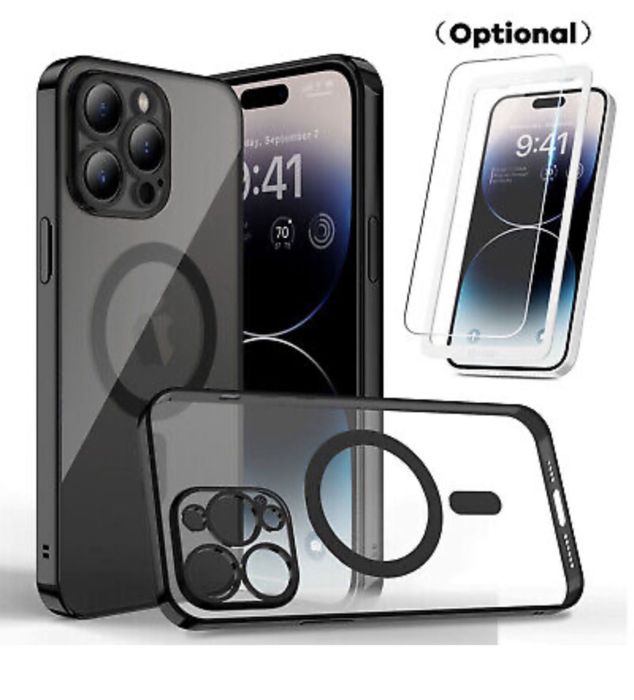 Husa Magneti Marble + Folie Sticla Iphone 14/15/16E/17/PRO/MAX/PLUS