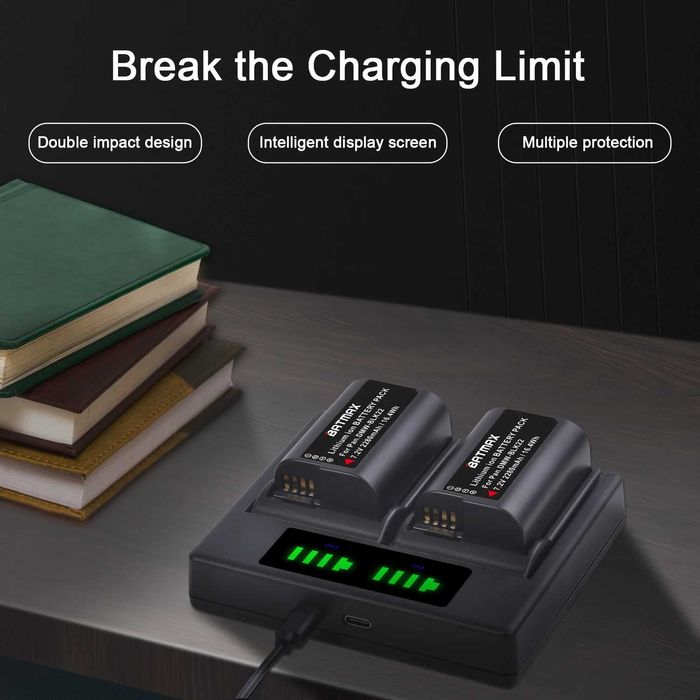 Set 2 acumulatori DMW-BLK22 + incarcator Panasonic S5 S5K GH5 GH6 G9